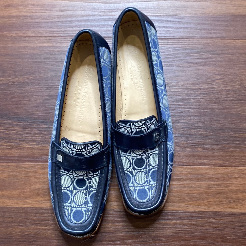 VINTAGE salvatore ferragamo, womens, 8 1/2 FLAT loafers, dress shoes